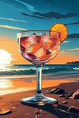 Wall Mural - Refreshing Beach Cocktail