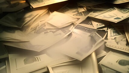 Poster - Stack of Money on Table Generative AI