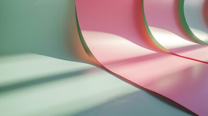 Poster - Layout of colorful carton sheets in pink and green shades : Generative AI