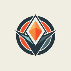 Fototapete - A minimalist logo featuring a diamond at the center, designed for a web development and design firm, Minimalist Logo for Web Development and Design Firm, minimalist logo