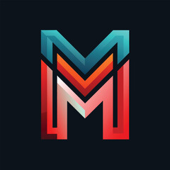 Poster - The letter M is formed by overlapping geometric shapes in a modern logo design template, modern letter m logo design template