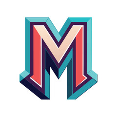 Poster - The letter M is created using vibrant blocks of different colors in a modern logo design template, modern letter m logo design template
