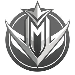 Poster - White and black logo with a star in the center, giving off a subtle shimmer effect, Monochromatic logo with a subtle hint of shimmer, minimalist logo