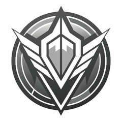 Poster - A black and white stylized logo with intricate design elements and a subtle gradient effect, Monochromatic palette with subtle gradient effects, minimalist logo