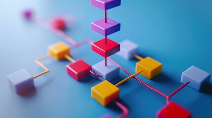 Aufkleber - Business hierarchy  company structure concept Business process plan and workflow automation flowchart Virtual screen Mindmap or Organigram Relations of order or subordination between m : Generative AI