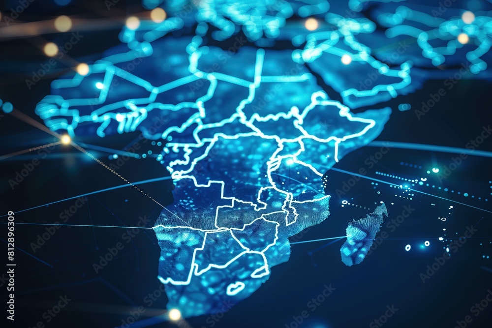 Global Network Across Africa Representing Smart Choices, Digital Map of ...