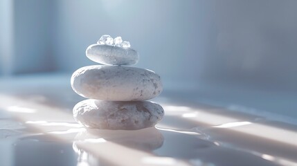 Aufkleber - ice and stones for the product presentation podium : Generative AI