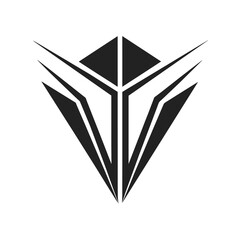 Poster - A modern logo with sleek black and white stylized elements, Design a sleek and modern logo using only black and white colors