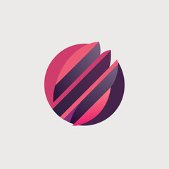 Poster - Circular logo in shades of pink and purple with subtle gradients and shadows for depth, Subtle gradients and shadows for depth, minimalist logo