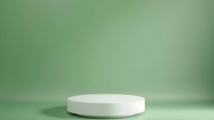 Fototapete - white round podium on green color background : Generative AI