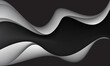 Abstract white curve shadow on black background vector