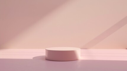 Poster - Abstract empty podium of cylinder shape on pastel background for product 3D Rendering Minimal concept : Generative AI