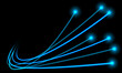 Abstract blue light technology speed dynamic on black design creative background vector
