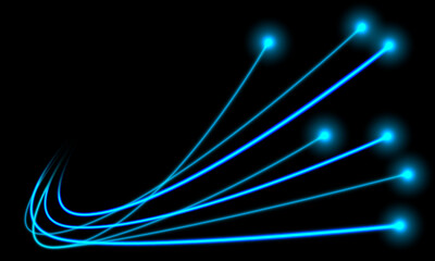 Poster - Abstract blue light technology speed dynamic on black design creative background vector