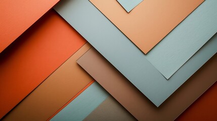Poster - From above layout of colorful cardboard sheets in brown and grey shades : Generative AI