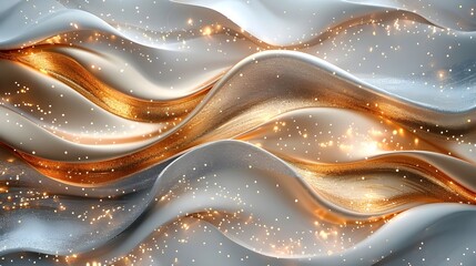 Poster - Gleaming Metallic Christmas Graphic with Elegant Abstract Compositions and Luxurious Shimmering Accents