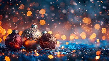 Poster - Captivating of the Sparkling New Year 2025 with Glittering Ornaments and Enchanting Lights