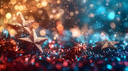 Poster - Festive Sparkling Winter Wonderland Backdrop for Happy New Year 2025