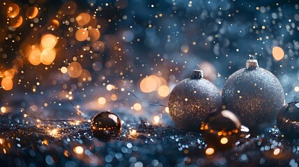 Poster - Glittering New Year 2025 Background with Sparkling Ornaments