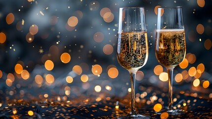 Aufkleber - Sparkling Champagne Toasts for a Gleaming New Year
