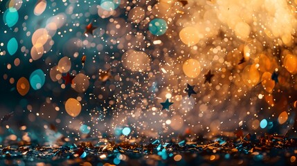 Poster - Dazzling of the Upcoming New Year 2025 with Vibrant Glitter and Sparkling Fireworks
