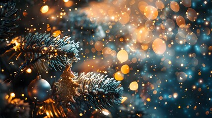 Poster - Sparkling Snowfall and Glowing Christmas Tree for Festive 2025