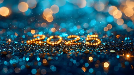 Poster - Glittering and Luminous New Year 2025 Background with Shimmering Confetti and Bokeh Lights