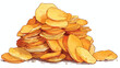 © zoni - Heap number of rifled potato chips hand drawn sketc