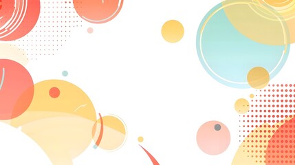 Fototapete - Abstract geometric background template with copyspace for rule of third composition in flat design graphic on white background