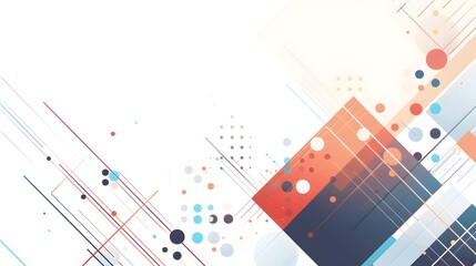 Poster - vibrant geometric abstract composition with overlapping shapes and gradient backgrounds for modern d