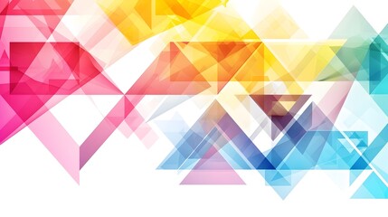 Leinwandbilder - Vibrant Kaleidoscopic Geometric Abstract Background with Interlocking Triangular Mosaic Pattern in Flat Design Aesthetic