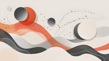 Aufkleber - Abstract Surreal Dreamscape with Organic Shapes Subdued Palette and Dynamic Rule of Thirds Composition
