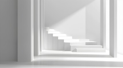 Poster - Minimalist Architectural Template with Angular Geometric Forms and Monochrome Aesthetic