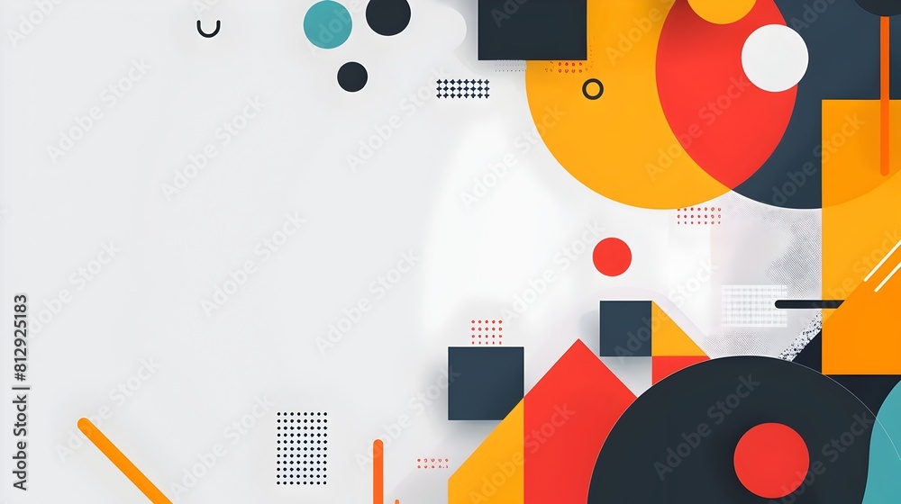 Vibrant Geometric Abstract Background with Bold Shapes in a Template ...