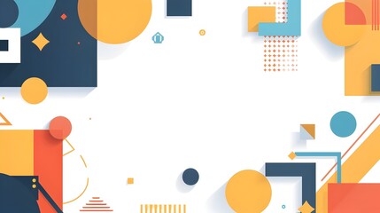 Poster - abstract geometric background with bold shapes in a template layout for copyspace and rule of thirds