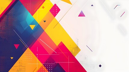 Poster - vibrant geometric abstract background with overlapping modular patterns in minimalist flat design st