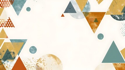 Poster - Elegant Geometric Abstract Background with Overlapping Shapes and Earthy Tones for Minimalist Designs and Copyspace