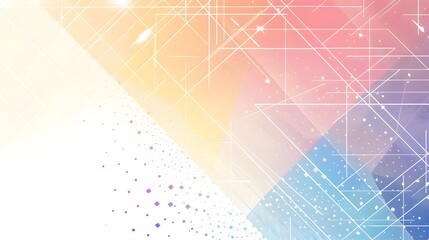 Poster - geometric abstract background with gradient color transition and symmetrical angular shapes for copy