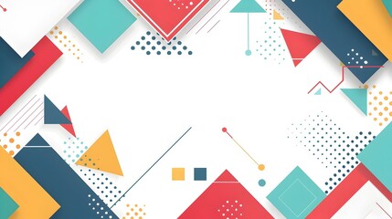 Aufkleber - Colorful geometric abstract background with minimalist design elements and copyspace for branding marketing or website use