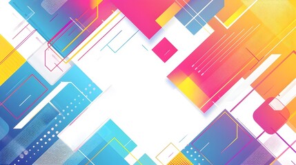 Aufkleber - Vibrant Geometric Abstract Gradient Background with Strategic Copyspace and Refined Flat Design Layout description This visually striking abstract