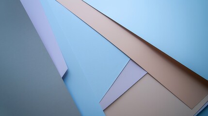 Poster - From above layout of colorful cardboard sheets in brown grey and blue shades : Generative AI