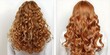 Before and After Styling: CGM Hair Treatment for Curly Hair with Honey. Concept Curly Hair Transformation, CGM Hair Treatment, Honey Hair Mask, Styling Before and After