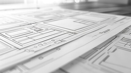 Wall Mural - BW Website Design Wireframe Examples Of Web And Mobile Wireframe Sketches Printable : Generative AI