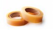 Adhesive tape is showcased on a white background, providing a clear and isolated presentation for various applications.