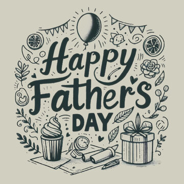 Free Vector Happy Father's day lettering white background generative Ai