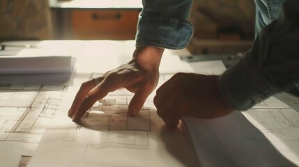 Poster - Client and Contractor discussing plan to renovation house : Generative AI