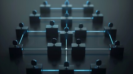 Aufkleber - Organization chart showing hierarchy structure of teams in corporation with CEO Business hierarchy structure Relations of order or subordination between members process workflow flowch : Generative AI