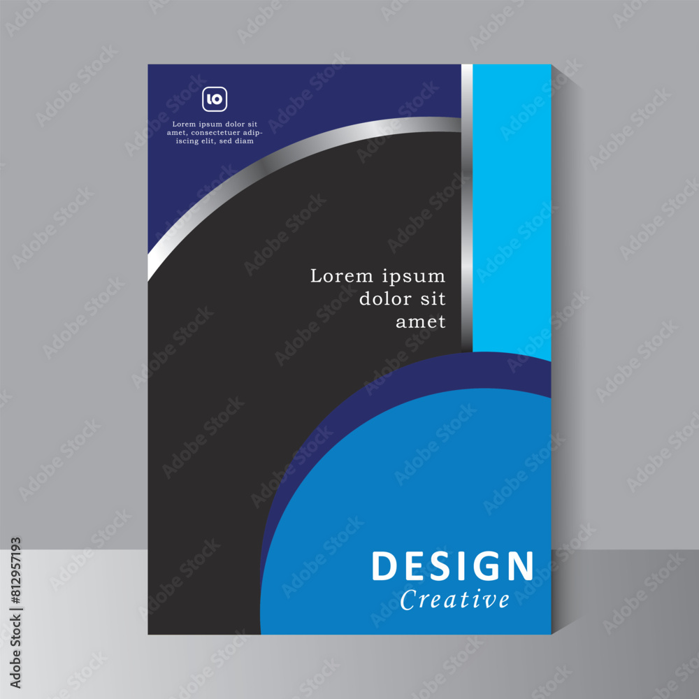 Blue annual report, Leaflet Brochure Flyer template design, book cover ...