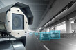 © Grispb - Road surveillance camera. CCTV for monitoring compliance with regulations. AI Camera near road. Video surveillance system records passing cars. Metal camera for detecting speed violations on road