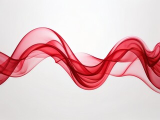 Wall Mural - Abstract red wave on white background. Vector illustration. 
